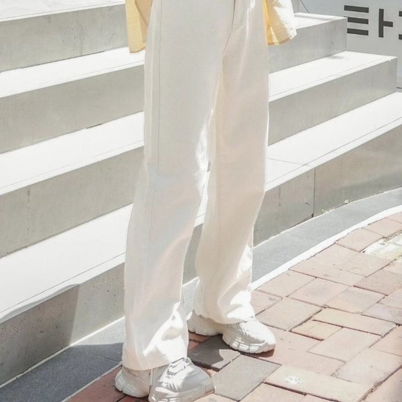 White Casual Womens Wide Leg Jeans - Picture 5 of 5